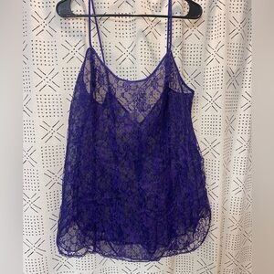Vintage Gold label Purple lace Victoria's Secret cami top